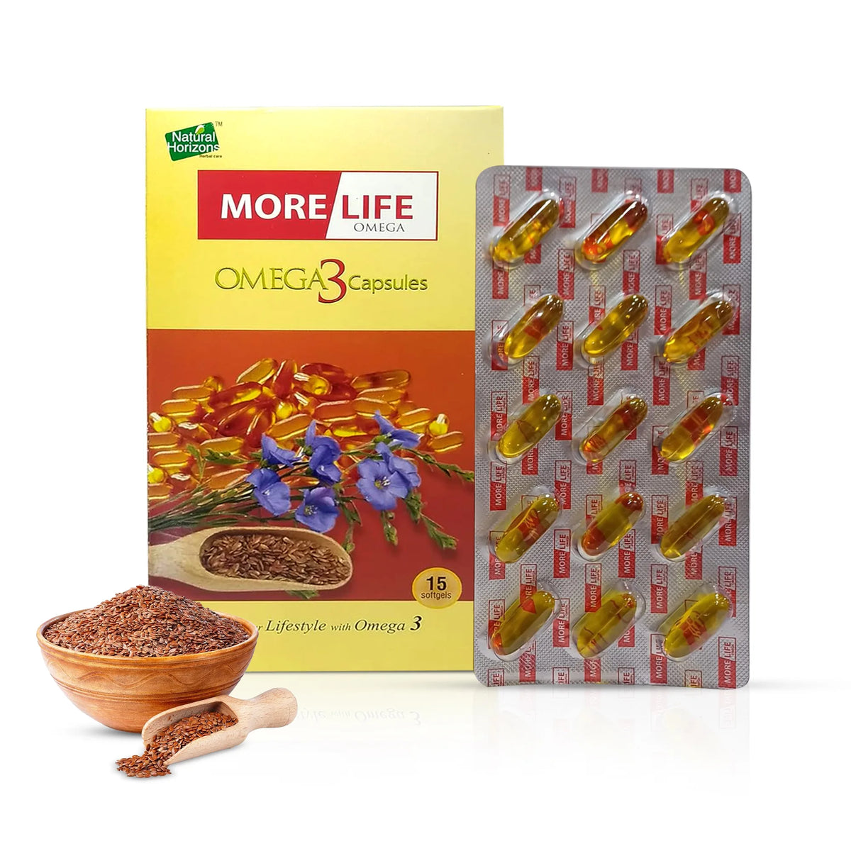 Natural Horizons More Life Omega 3 Flax Seed Oil Capsules